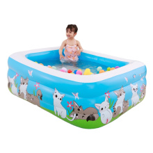 SUNGOOGLE High Quality Three  Layers  Rectangular Inflatable Plastic Swimming Pools Inflatable Rectangular Pool